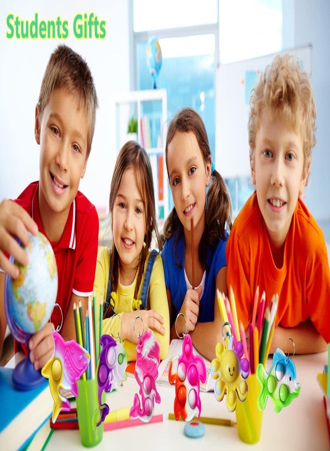 PSDFH 30 Packs Shark Turtle Dolphin Fish Octopus Mermaid Whale Mini Ocean Assorted fidgets Bubble Toys for Kids Children Classroom Students Gifts from Teacher,Birthday Party Favors - Image 4